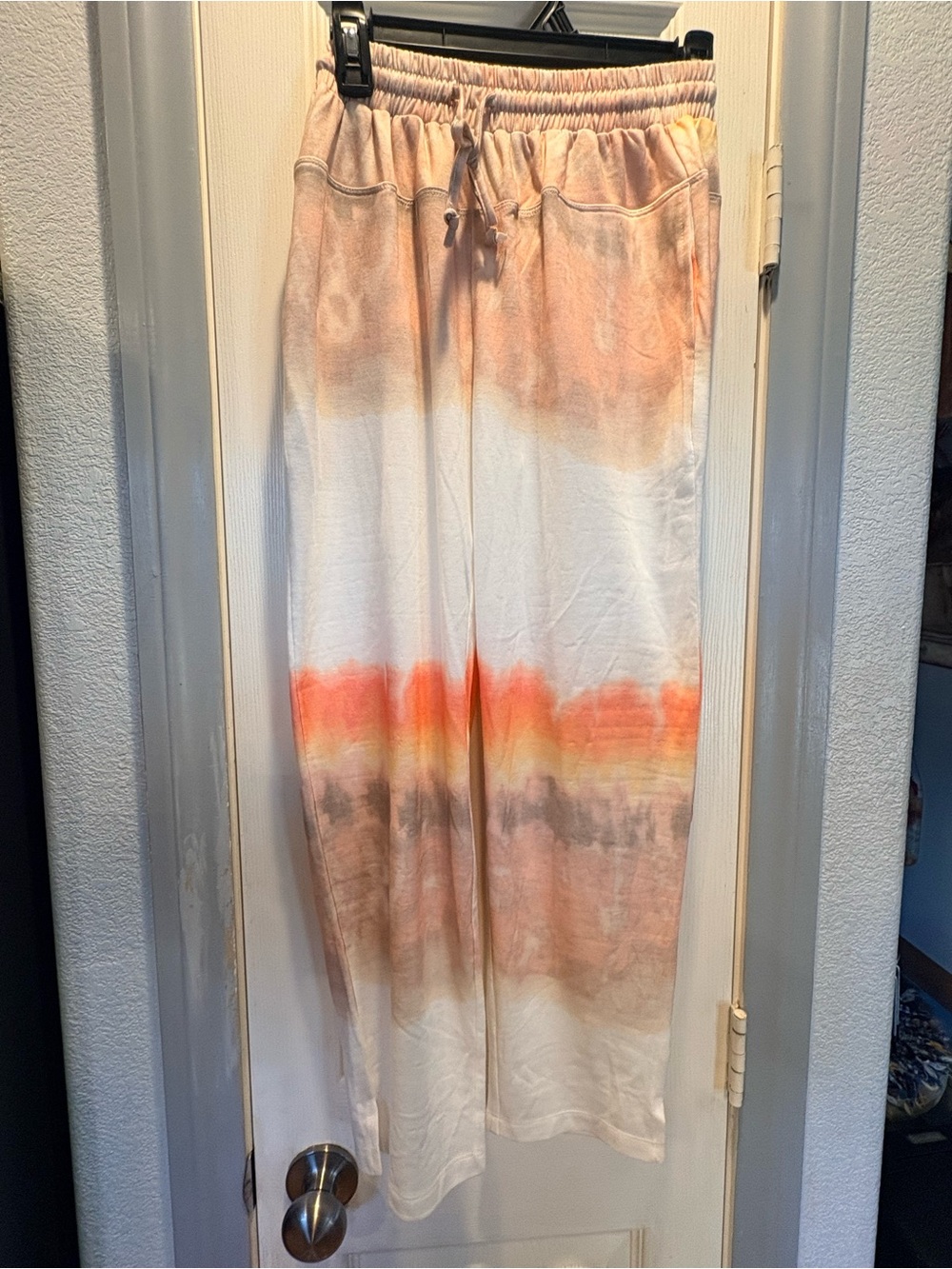 Mystree Peach & Orange Ombre Tie-Dye Jogger Pants